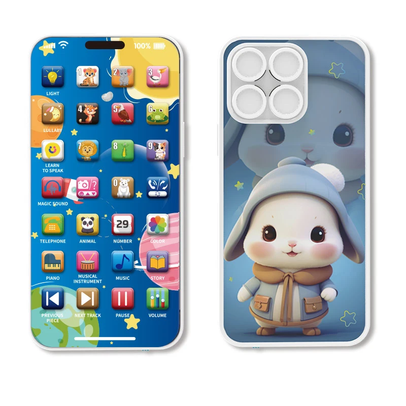 아기 전화 음악 장난감 다기능 사운드 기계 어린이 유아 USB 충전 조기 학습 교육 휴대 전화 선물