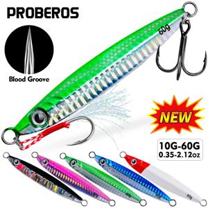 PROBEROS 1pc 금속 지그 10g 15g 20g 30g 40g 60g 현실적인 디자인의 내구성 생체 공학 하드 미끼 - 완벽한 바다 낚시 액세서리