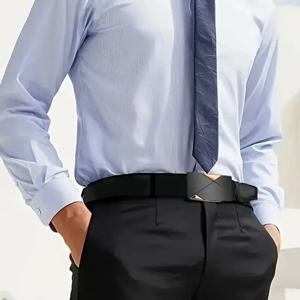 럭셔리 패션 남자 PU 자동 버클 벨트 캐주얼 솔리드 컬러 야외 모험 벨트 아버지를위한 선물 제공