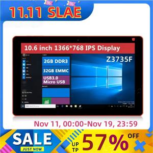 고품질 32비트 10.6인치 윈도우 10 태블릿 Z3735F 쿼드 코어 2GB 램 32GB 저장용량 1366 x 768 IPS 듀얼 카메라 USB 3.0 6600mAh