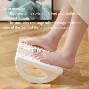 휴대용 책상 아래 발 받침대 발받침 인체 공학적 발 의자, 마사지 롤러 포함, 홈 오피스 작업용 발 받침대, 빠른 배송