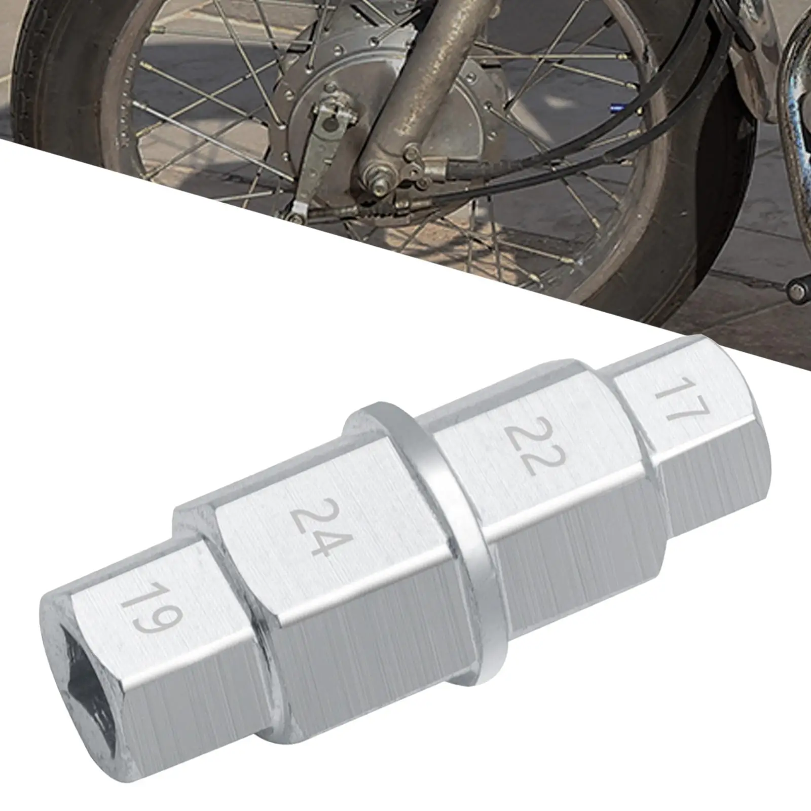 육각 차축 도구 범용 크롬 실버 육각 렌치 제거 도구 오토바이 프론트 액슬 휠용 육각 알렌 액슬 스핀들 도구