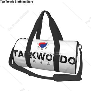 한국 태권도 체육관 가방 무술 야외 스포츠 가방 대형 여행 훈련 인쇄 핸드백 커플을위한 귀여운 피트니스 가방