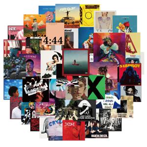 55PCS 가수 앨범 커버 낙서 스티커 DIY 수하물 노트북 방수 장식 벽 스티커 선물 스티커