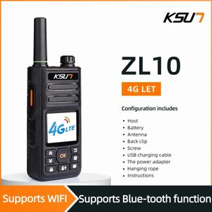 KSUT ZL10 Zello 워키 토키 4g 라디오 Sim 카드로 작동 파란색 치아 장거리 양방향 라디오 워키 토키 전문가 강력한