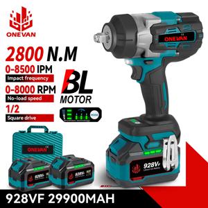 ONEVAN 2800N.M 브러시리스 전기 임팩트 렌치 1/2인치 무선 스크루드라이버 렌치 파워툴 (마키타 18V 배터리 핀용)