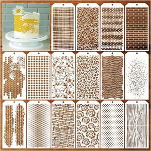 16개 기하학적 및 꽃무늬 스텐실 세트 - DIY 공예, 직물, 유리, 타일, 벽 장식 등을 위한 세척 가능하고 재사용 가능한 아트 템플릿