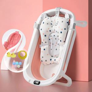 휴대용 아기 욕조 패드 Ajustable 욕조 욕조 샤워 쿠션 신생아 접이식 아기 목욕 좌석 부동 물 패드 목욕 액세서리