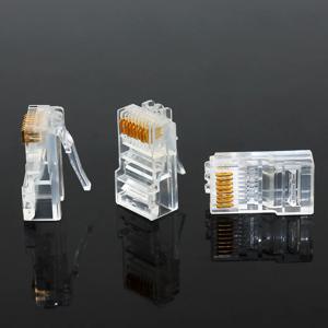 20/50/100PCS RJ45 이더넷 커넥터 케이블 모듈 플러그 네트워크 RJ-45 Lan 크리스탈 헤드 Cat5 Cat5e 금도금 네트워크 케이블