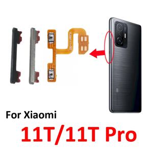 Xiaomi MI 11T Pro 5G 전화의 경우 새 하우징 전원 볼륨 버튼 켜기 끄기 위 아래 키 내부 플렉스 케이블 수리 부품 회색 은색