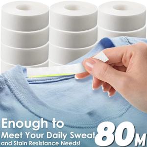 8/80M 모자 셔츠 칼라 더러운 때 방지 보호기 고정 스티커 자체 접착 일회용 테이프 압연 땀 흡수 테이프
