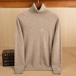 100% 순수 캐시미어 스웨터 남성용 하이 칼라 솔리드 컬러 풀오버 패션 뉴 니트 언더 코트 가을, 겨울 긴 소매