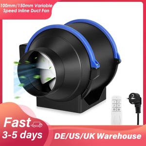 4 인치 6 인치 인라인 파이프 팬 덕트 팬 100mm 150mm 가변 속도 공기 환기 추출기 팬 주방, 욕실, 화장실, 벽