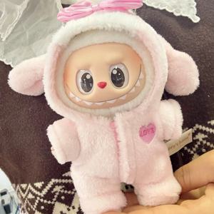 Labubu 인형 옷 아기 펭귄 Onesie Labubu I II 아이돌 인형 15/17cm 봉제 인형 옷 앉아 파티 액세서리
