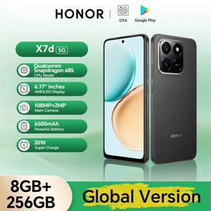 오리지널 HONOR X7d 8+256 글로벌 버전 4G 스마트폰 6.77인치 TFTLCD 화면 108MP 메인 카메라 6500mAh 35W 슈퍼차지 MagicOS 9.0