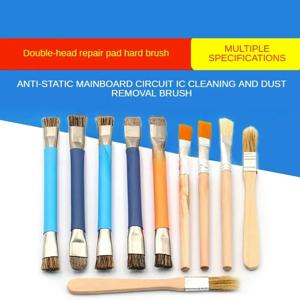 1PCS 더블 헤드 유지 보수 패드 하드 브러시 회로 기판 청소 브러시 ​​정전기 방지 마더 보드 회로 IC 청소 작은 브러시