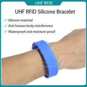 10pcs UHF RFID 손목 밴드 인간 간섭 방지 18000-6C UHF 장거리 손목 밴드 땀 방지 실리콘 손목 밴드 태그