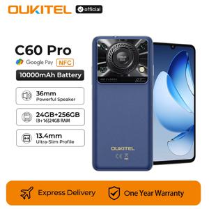 오키텔 C60 PRO 스마트폰 10000mAh 배터리 24GB+256GB 6.88인치 HD 90Hz 안드로이드 15 13.4nm 36mm 강력한 스피커 휴대폰