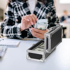 새로운 휴대용 알루미늄 합금 현금 문서 도구 가정용 금고 검정색 소품 금속 비밀번호 현금 보관함