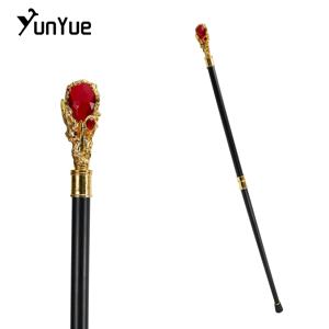 골드 레드 다이아몬드 유형 워킹 지팡이 신사 빈티지 수제 패션 장식 워킹 스틱 아트 컬렉션 필름 소품 목발