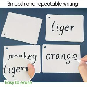 라미네이트 지울 수 있는 플래시 카드 20팩 화이트보드 색인 양면 건식 지우기 교사용 재사용 가능한 카드 종이 재료