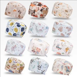 여성용 수술 모자 100% 면 클리닉 간호사 모자 최고 품질의 의료 모자 병원 간호 모자 소아과 스크럽 캡 K1200