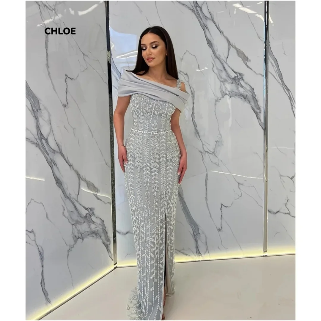 2025 맞춤 제작 명품 프롬 드레스 여성 럭셔리 머메이드 오프숄더 이브닝 드레스 여성 숄 웨딩 파티 드레스 로브 소아레