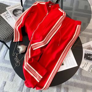 패션 스포츠웨어 세트 여성 가을 겨울 신상 한국 캐주얼 카디건 와이드 레그 팬츠 투피스 세트