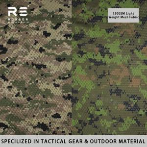 CADPAT MT 위장 프린트 120gsm 경량 양면 프린트 폴리에스터 메쉬 원단 전술 장비용 스트레치 원단 페이스 마스크용
