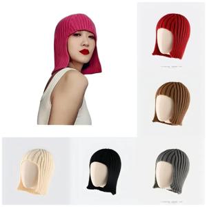 여성용 핫걸 니트 모자, 가을 겨울 따뜻한 귀 보호 헤드랩 모자, 패셔너블한 쇼핑 스타일 울 모자