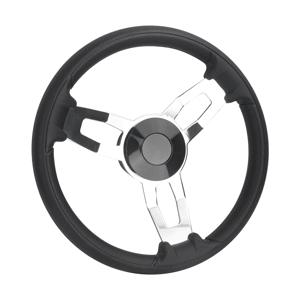 보트 액세서리 해양용 13인치 스테인리스 스틸 3 스포크 디스트로이어 스티어링 휠 블랙 폼 포함