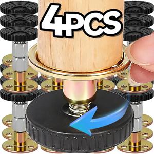 4/1개 침대 충격 흡수 장치 조절 가능한 나사형 하드웨어 책장 캐비닛 소파 안정적인 헤드보드 스토퍼 지지대 고정