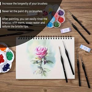 전문 디테일 브러쉬 세트 - 아크릴 페인팅 및 미니어처 모델용 고급 나일론 팁 3/6개