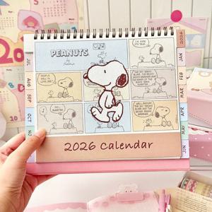 스누피 2026 캘린더 사무실 데스크탑 장식 애니메이션 만화 캘린더 학생용 귀여운 필기 캘린더 생일 선물 핫 세일