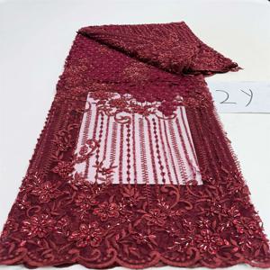 2야드 아프리카 스팽글 비즈 장식 신랑 레이스 원단 고품질 프랑스 튤 레이스 원단 2026 자수 나이지리아 레이스 원단