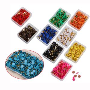 100개 멀티컬러 플라스틱 원형 헤드 푸시 핀 집, 학교, 사무실, 코르크보드, 지도 핀용