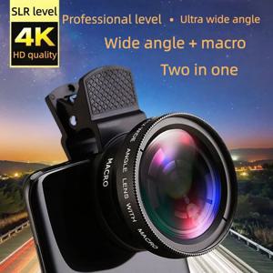 휴대폰 카메라 아티팩트 렌즈 0.45 광각 +15배 매크로 투인원 진동 셀카 HD 광각 외장 렌즈