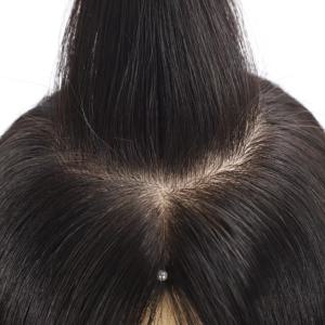 의료용 가발 진짜 처녀 인간 모발 15x15CM 실크 탑 자연스러운 외관 부드럽고 가벼운 통기성 탄력 있는 망 편안한 착용 여성용