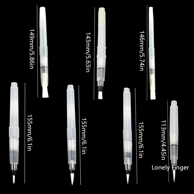 7개 리필 가능한 수채화 붓펜 - 미세한 팁이 있는 수채화 그림 세트, 예술가 및 초보자를 위한 휴대용 수채화 붓펜