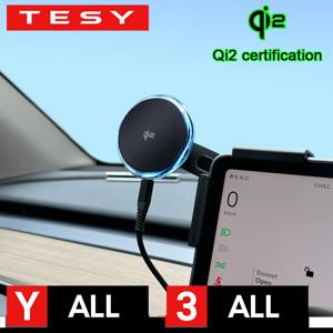 Qi2 15W 마그네틱 무선 충전기 폰 홀더 스크린 마운트 MagSafe 호환 테슬라 모델 Y 3 주니퍼 런치 2026 2025