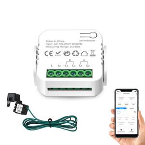 1 또는 2 채널 태양광 발전 모니터링 80A 85-240V AC 미니 스마트 라이프 파워 와이파이 전력계 와이파이 에너지 미터