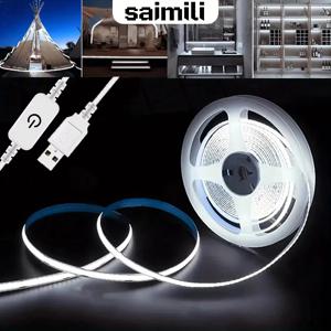 5V COB LED 스트립 터치 디머 USB 플러그 320LEDs/m 고밀도 유연한 LED 테이프 3000K 4000K 6500K 실내 조명