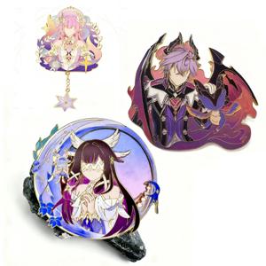 Gneshin Impact Durin 배지 코스프레 애니메이션 Columbina Damselette 의상 핀 Honkai Cyrene Kawaii 브로치 친구 선물 홈 장식