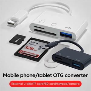 OTG 3in1 SD TF SIM 메모리 카드 리더 타입 C 어댑터 USB2.0 레코더 플래시 USB-C 맥북 프로 노트북 PC 카메라 휴대폰용