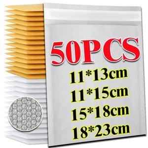 10-50Pcs 흰색 버블 봉투 크래프트 종이 버블 봉투 충격 방지 자체 밀봉 충전 봉투 선물 가방 배송 패키지