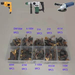 90개, 10가지 사양, 사양당 9개, 전동 공구 카본 브러쉬, 다양한 종류의 전기 해머, 앵글 그라인더, 전기 드릴 등에 적합, 전동 공구용 수리 및 교체 부품