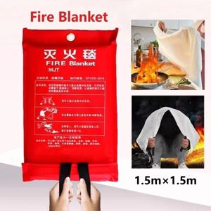 1.5m 화재 담요 휴대용 비상 담요 방염 화재 진압 담요 안전 커버 방화 매트 안전 액세서리