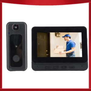 무선 비디오 초인종 카메라 1080P HD 광각 야간 투시경 양방향 통화 스마트 WiFi 비디오 초인종 모니터 포함