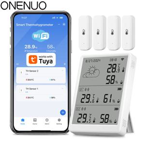 투야 와이파이 기상 관측소 디지털 온습도계 RF433 실내외 습도 온도 센서 2025년 인기 상품