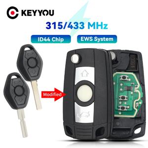 KEYYOU BMW E38 E39 E46 X3 X5 Z3 Z4 1/3/5/7 시리즈 315/433MHz ID44 칩 열쇠가없는 항목 송신기 EWS 시스템 자동차 원격 키
